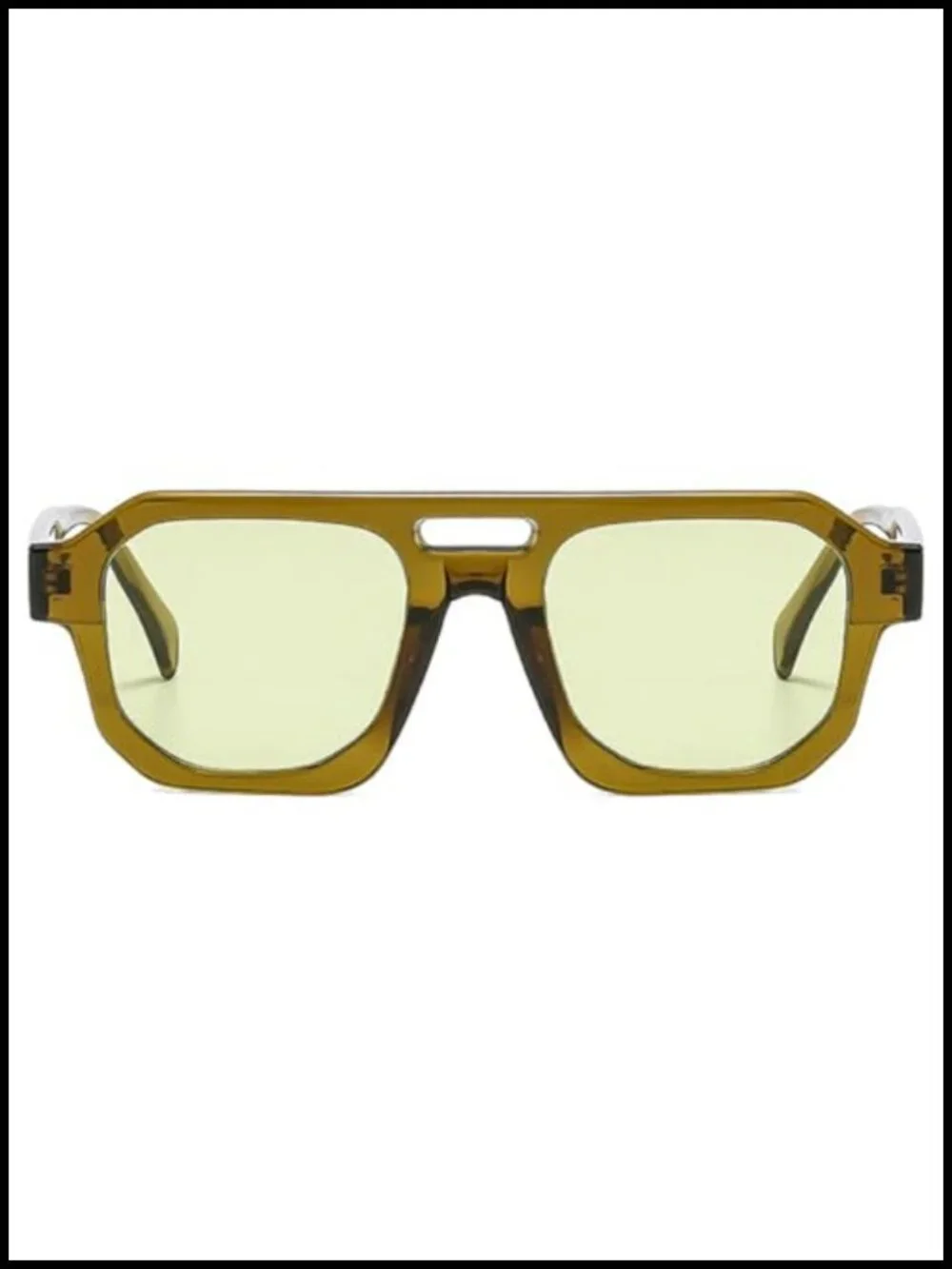 Women's Square Pilot Sunglasses UV400 Protection Double Bridge